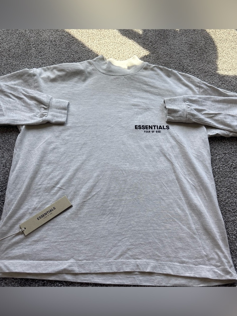 Fear of God Essentials Light Gray Long Sleeve Tee
